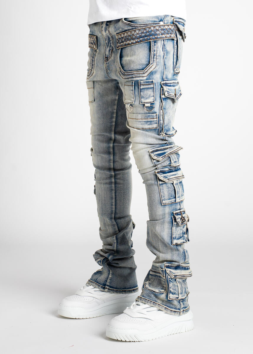 Guapi Jeans - Tactical Stacked Denim - Powder Blue - GUAP60
