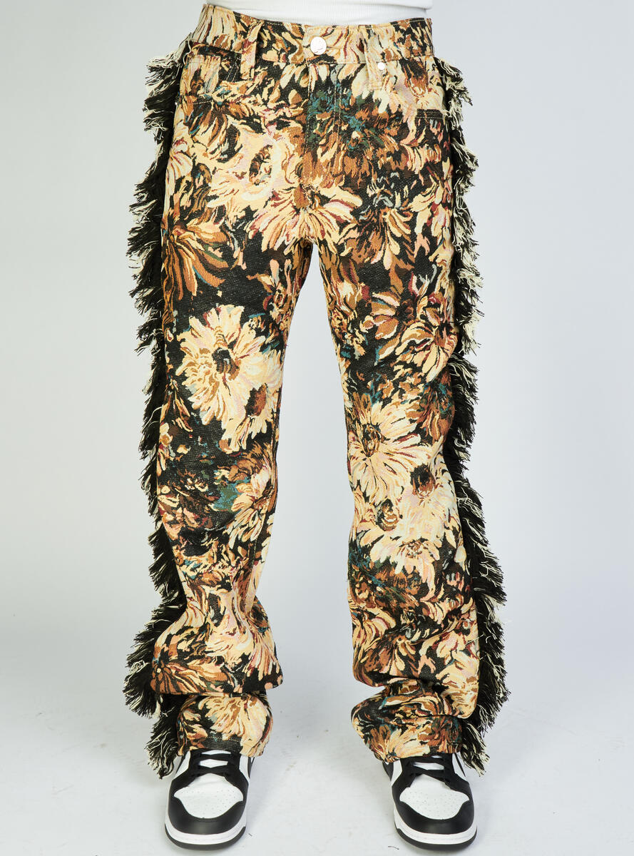 Politics Jeans - Woven Stacked With Frey - Tan Jacquard - Donovan 503