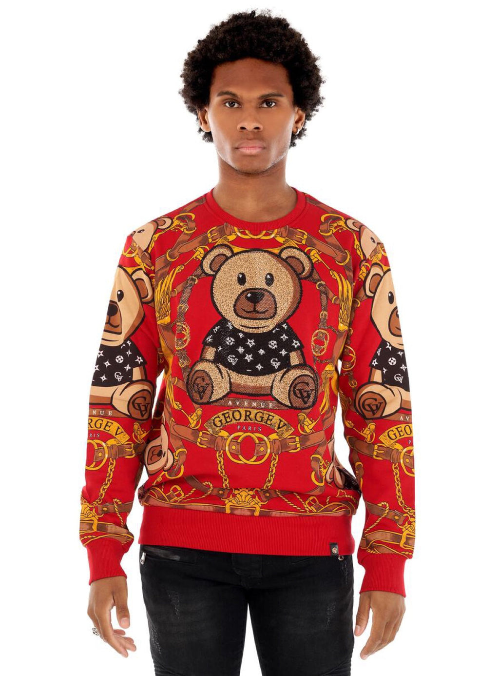 George V Sweatshirt - Teddy - Red - GV2315
