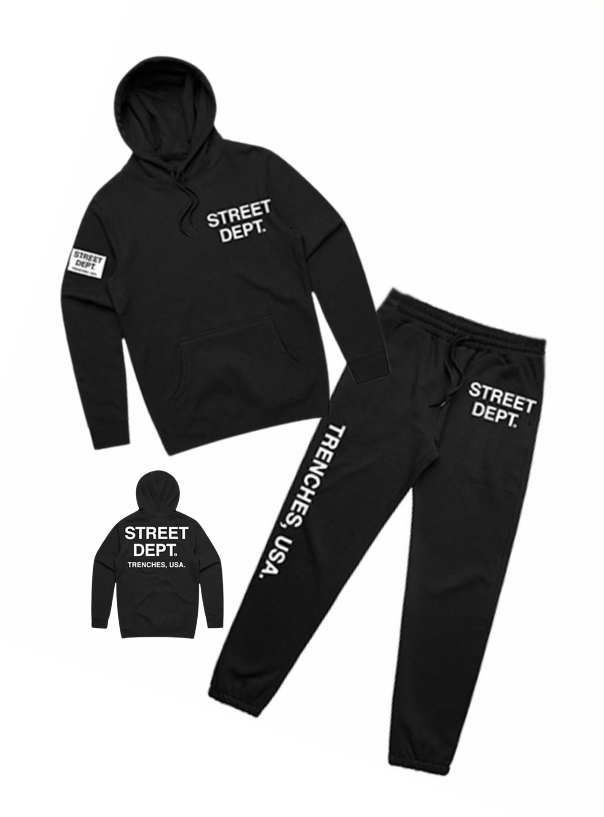 Pg Apparel Sweatsuit - Street Dept - Black And White