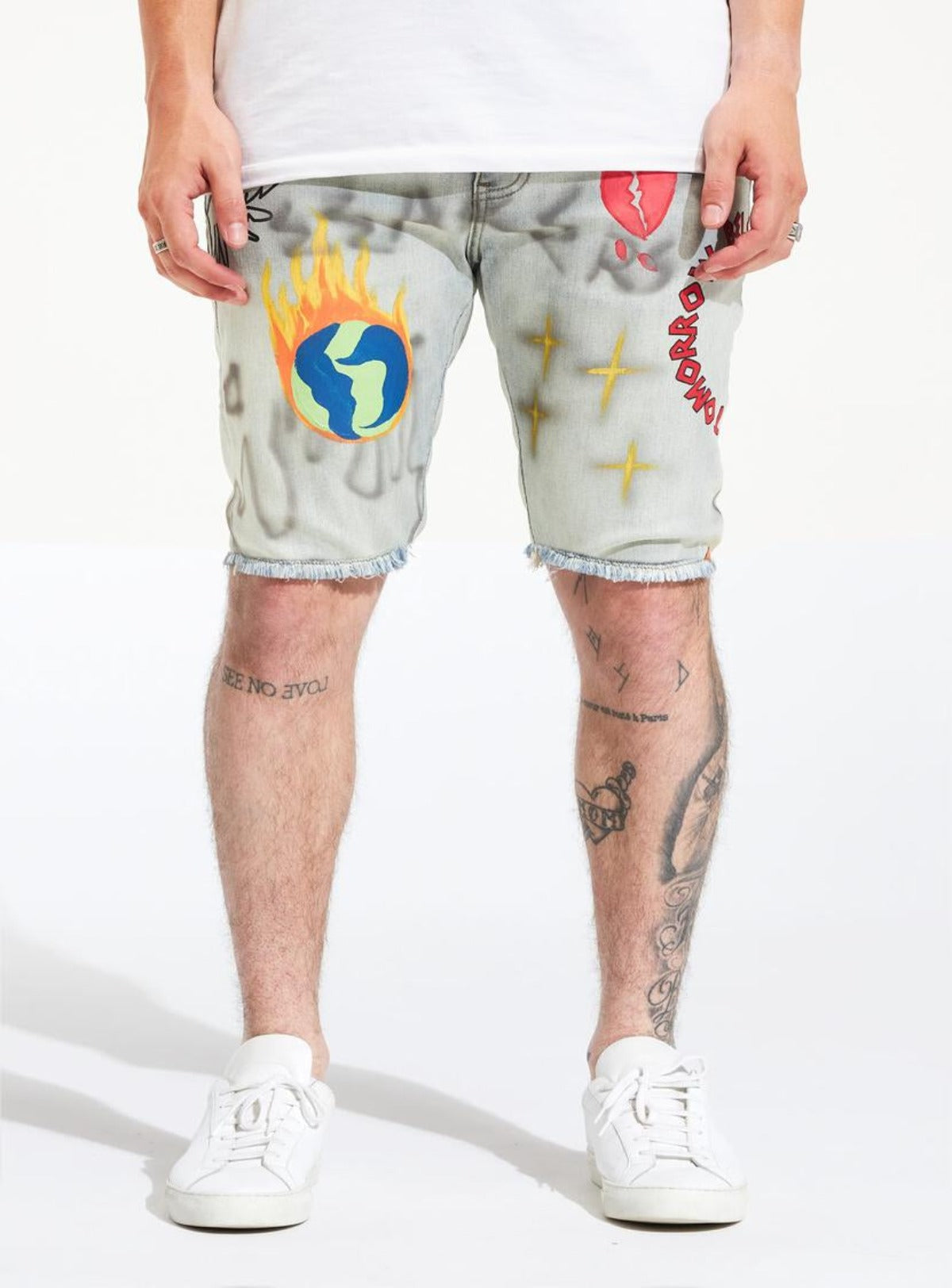 Embellish Shorts - Urth - Lt Blue Sand - EMBSP222 - 129