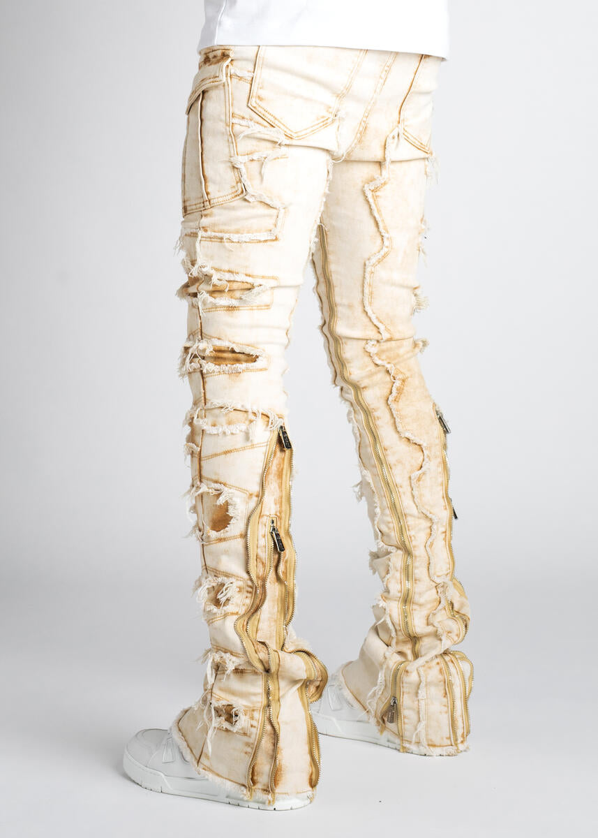 Guapi Jeans - Vintage Stacked Denim - Cream - GUAP58