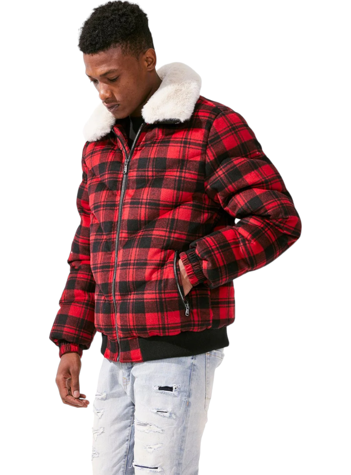 Jordan Craig Jacket - Everest Wool Bubble - Buffalo Plaid - 91583