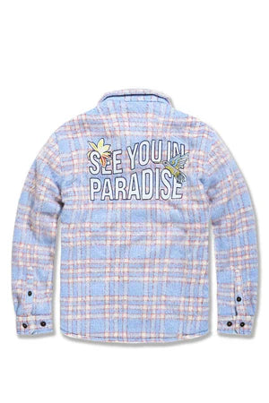 Jordan Craig Jacket - See You In Paradise Flannel Shacket - Sky Blue - 2561