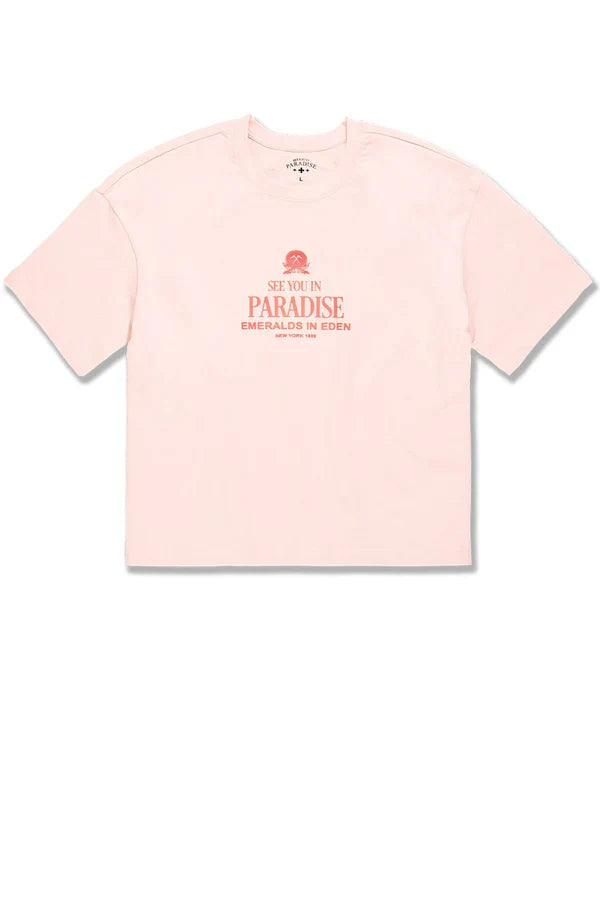 Jordan Craig T-Shirt - Emerald In Eden Boxy - Light Pink - 9207A
