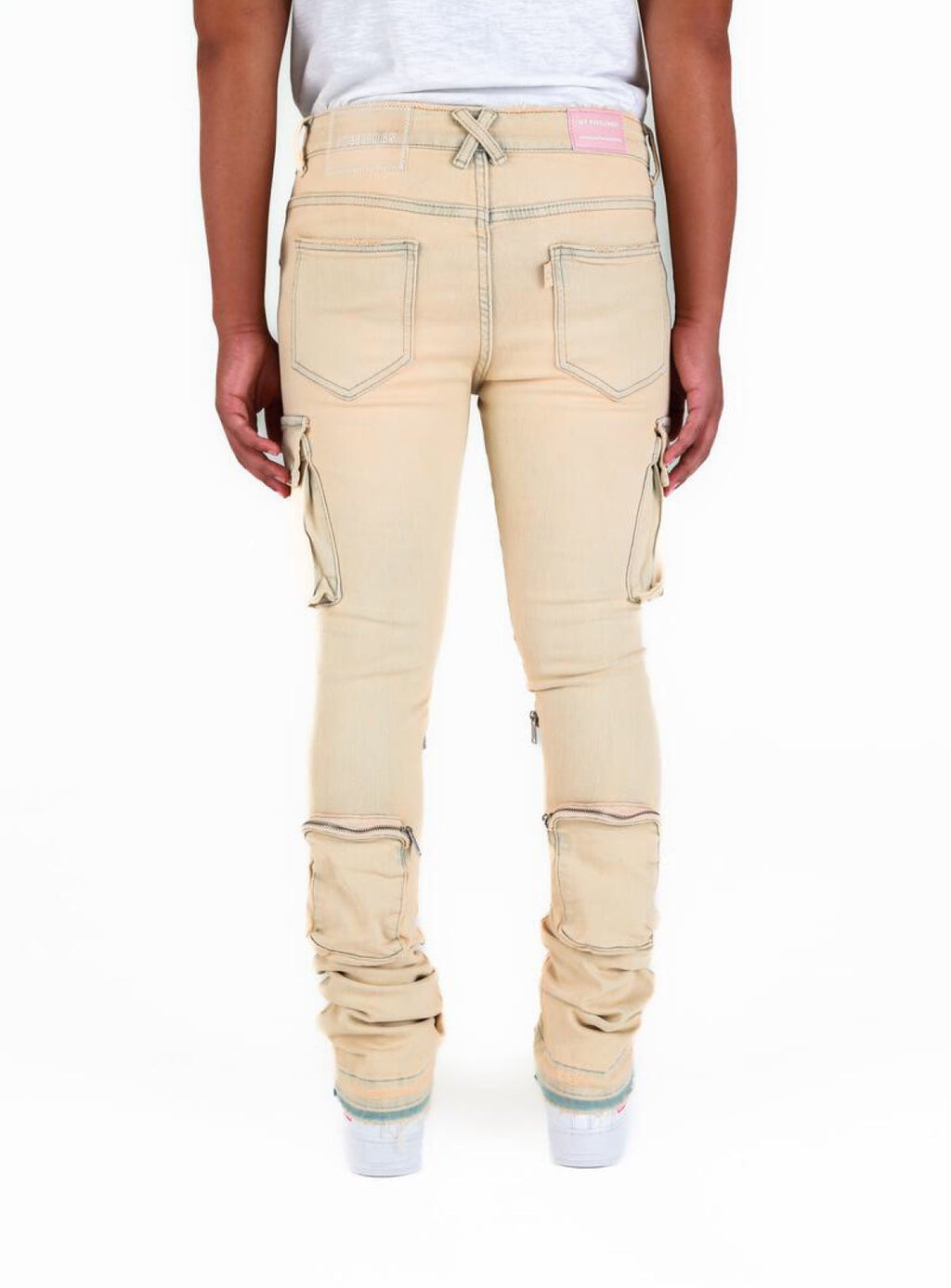 Pheelings Jeans - Never Look Back - Cargo Flare Stacked - Walnut Cream Sand Wash - PH-FA22-16