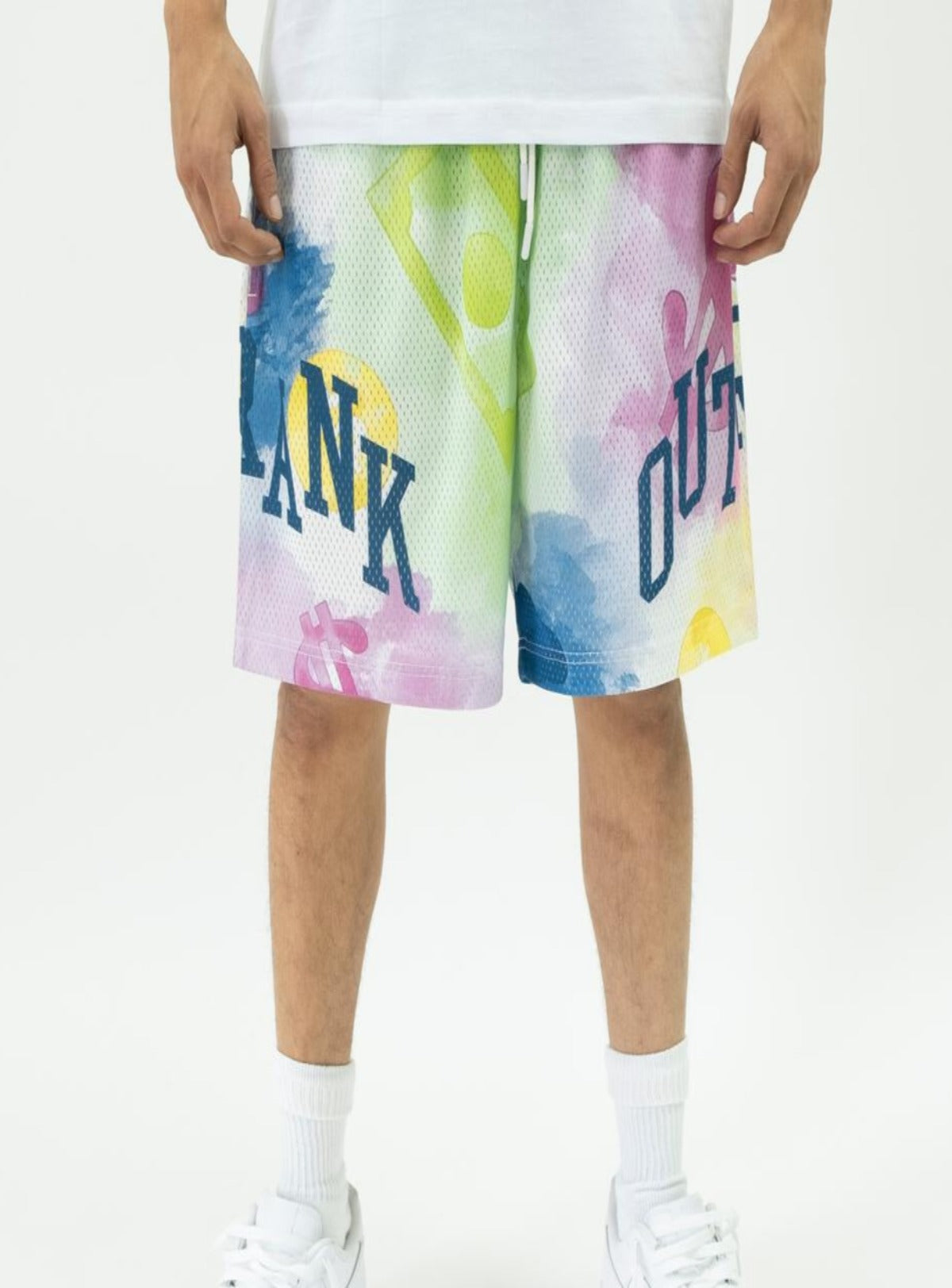 Outrank Shorts - Watercolor - White - ORS066