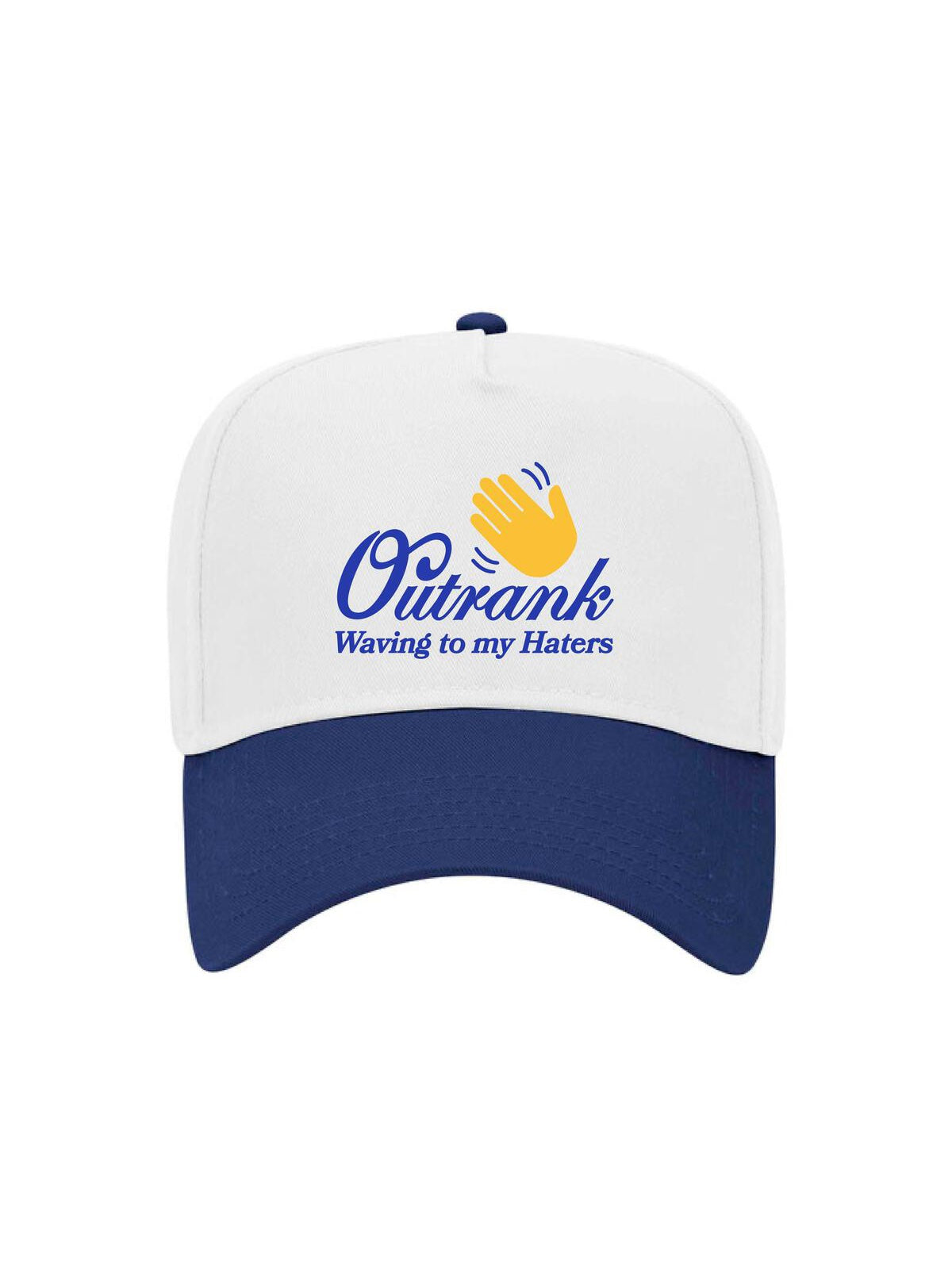 Outrank Hat - Waving To My Haters Snapback - White And Blue - ORH522