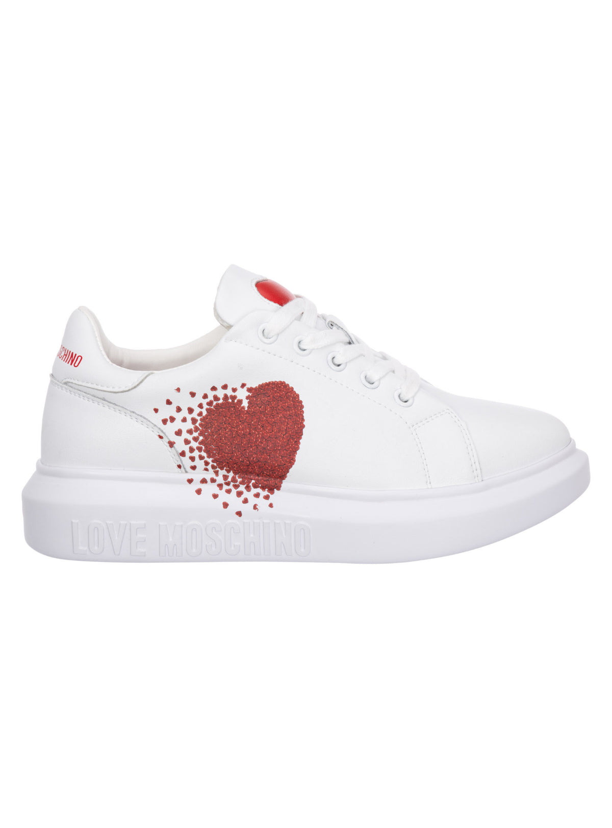 Moschino Shoes - Women's Sneakers With Heart - White - JA15154G1EIA0100