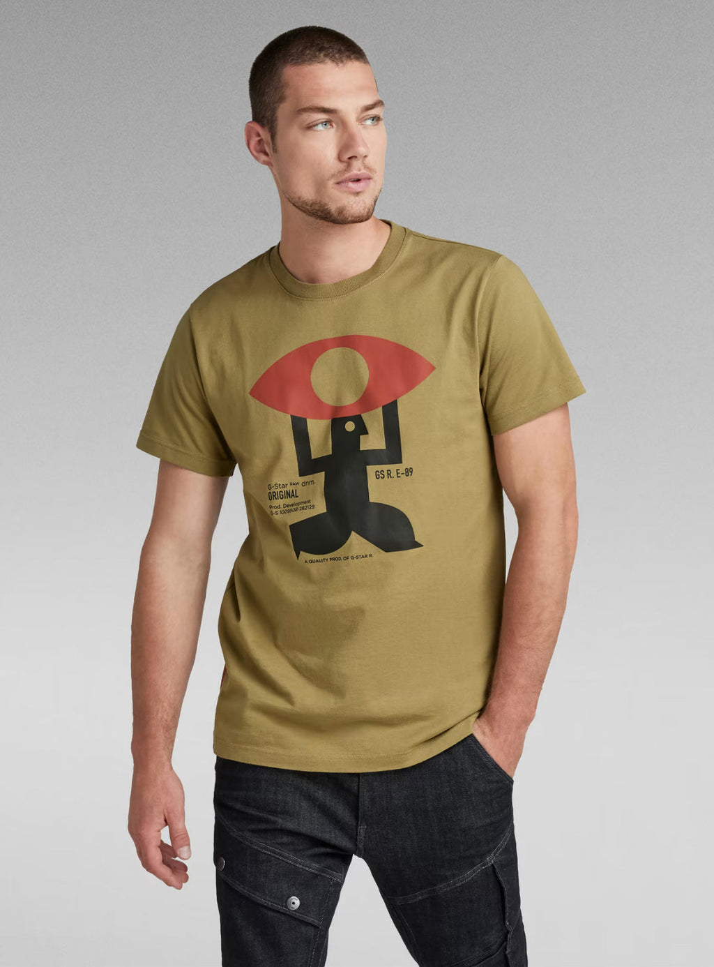 G-Star T-Shirt - Canoe Colorblock - Army Green - D21204