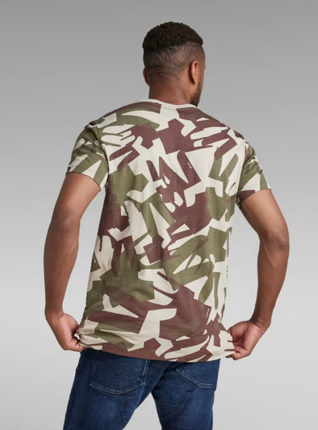 G-Star T-Shirt - Camo Logo - Dk Brick Peacehand - D21379