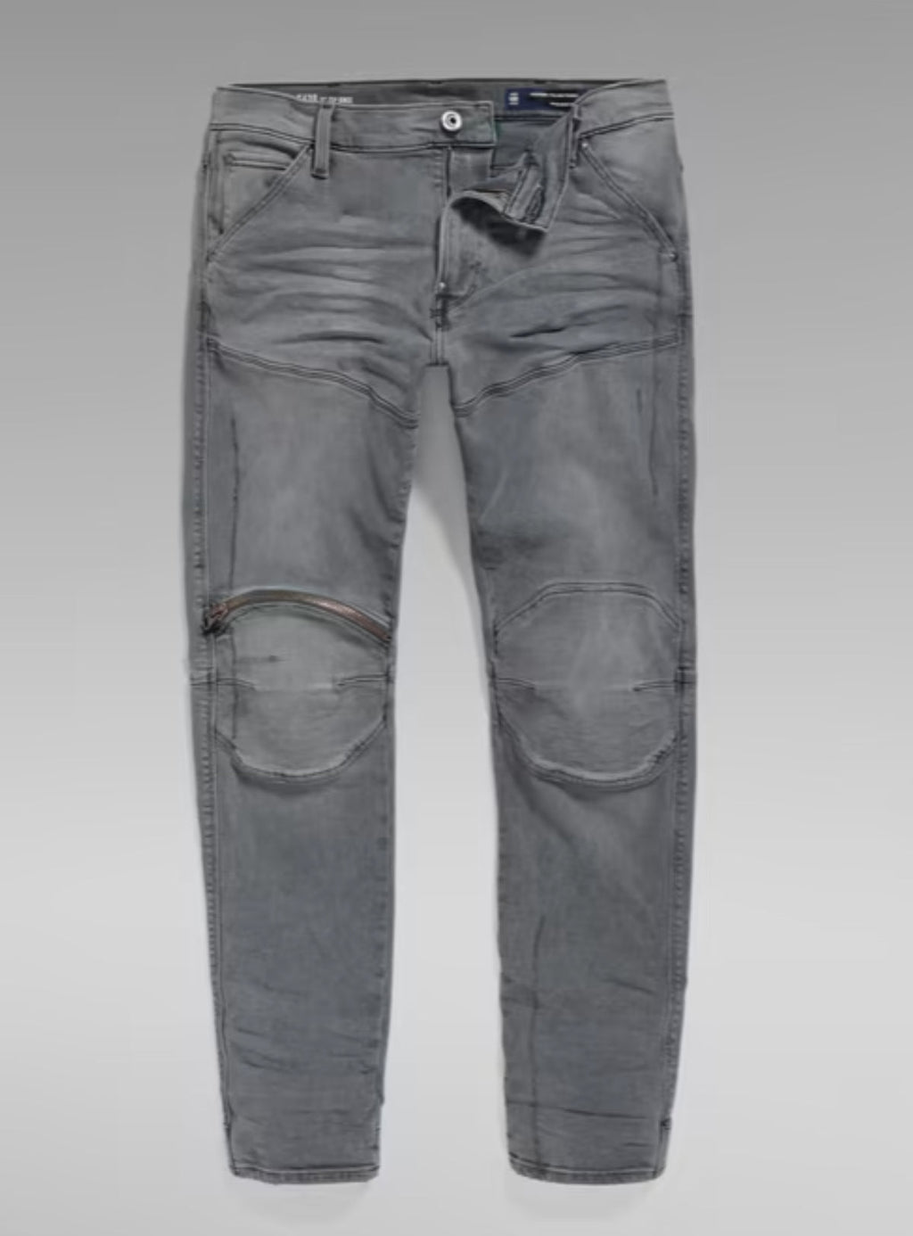 G-star Jeans - 5620 3D Zip Knee Skinny - Sun Faded Moon Grey Scar Restored - D01252-C910-C951