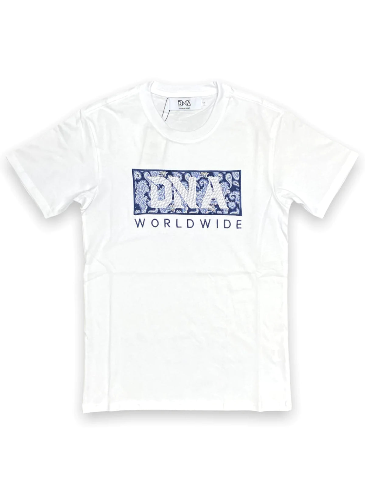DNA T-Shirt - Worldwide Bandana - White And Navy