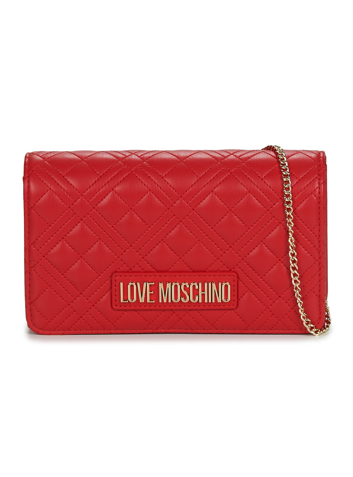 Moschino Bag - Logo Lettering Quilted Crossbody - Red - JC4079PP1ELA0500