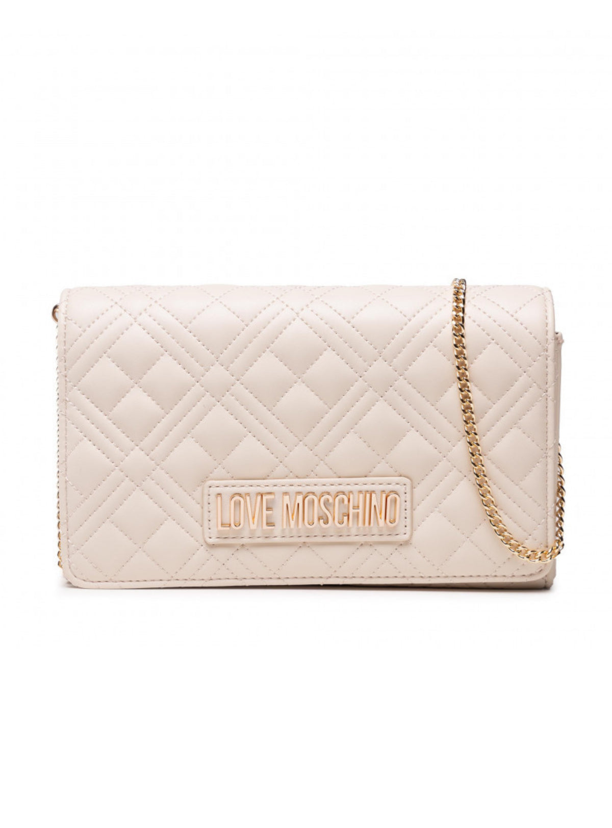 Moschino Bag - Logo Lettering Quilted Crossbody - Cream - JC4079PP1ELA0110