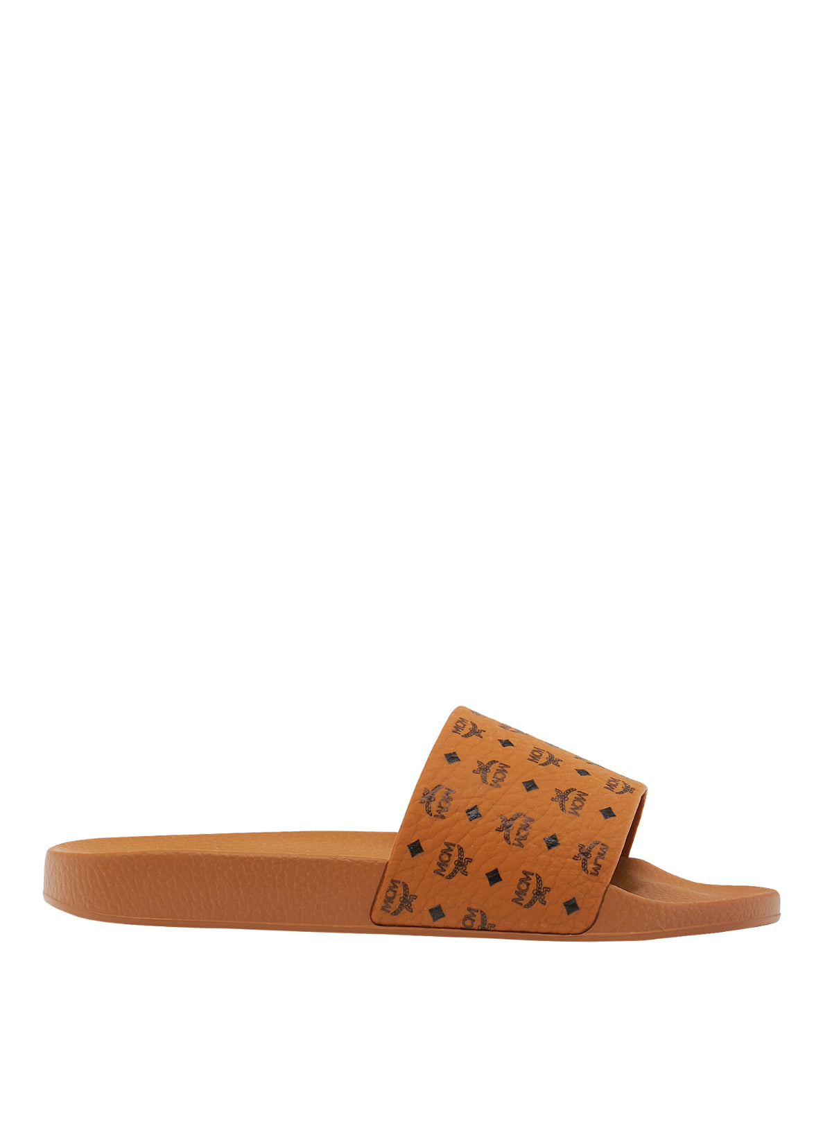 MCM Men Slides - Monogram Print - Cognac - MEXCSMM22CO
