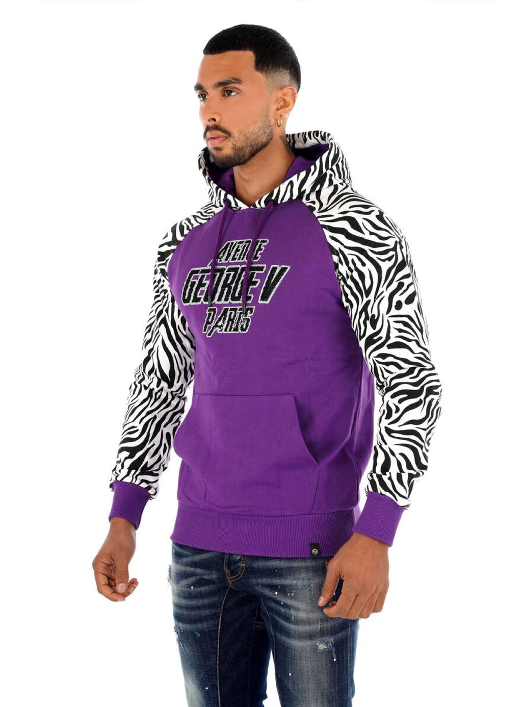 George V Hoodie - Zebra - Purple - GV2086