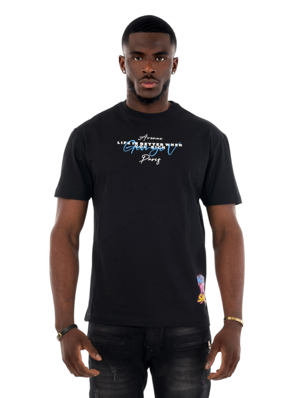 George V T-Shirt - Made You Smile - Black - GV2553