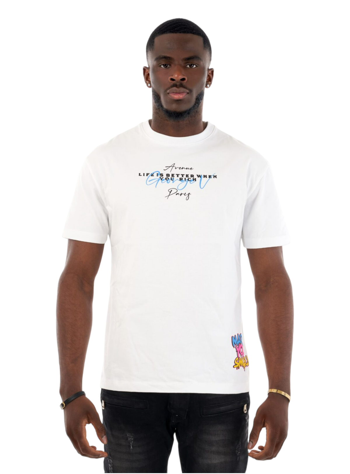 George V T-Shirt - Made You Smile - White - GV2553