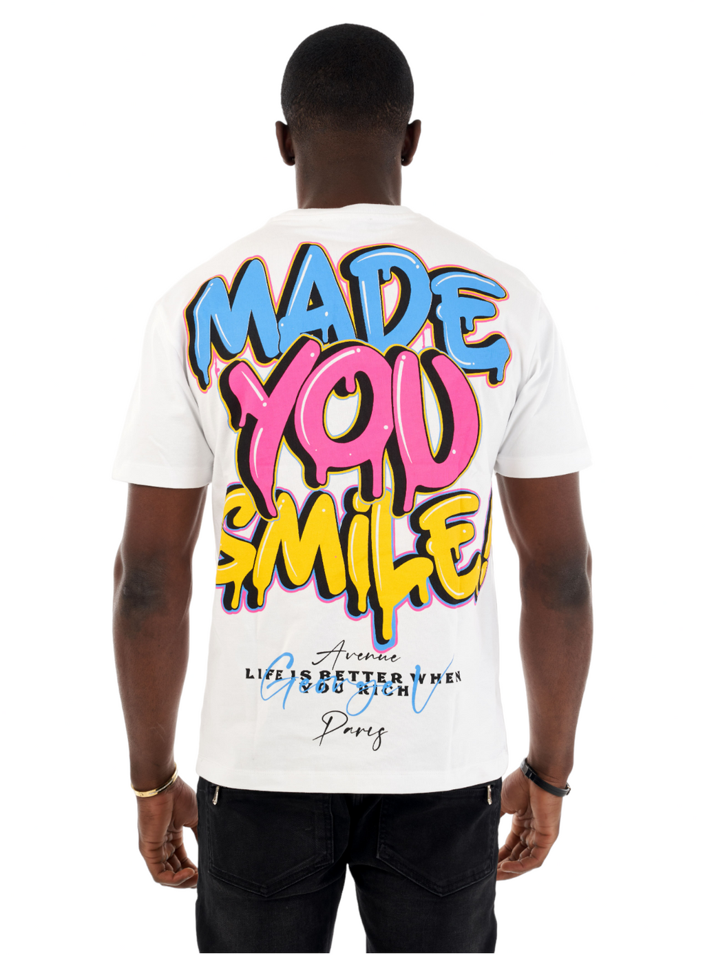 George V T-Shirt - Made You Smile - White - GV2553