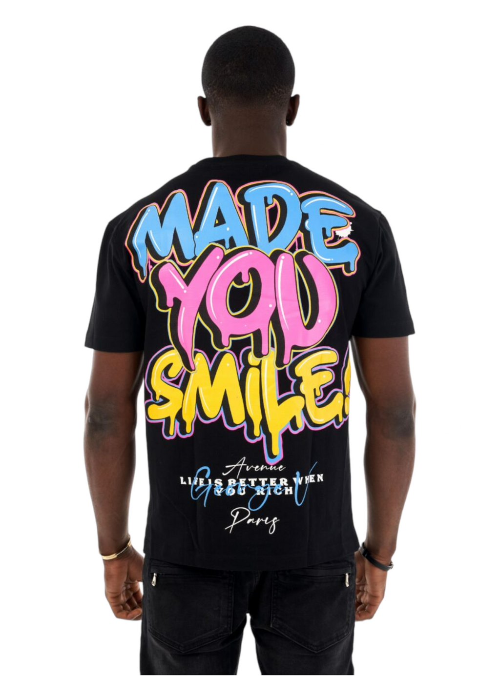George V T-Shirt - Made You Smile - Black - GV2553