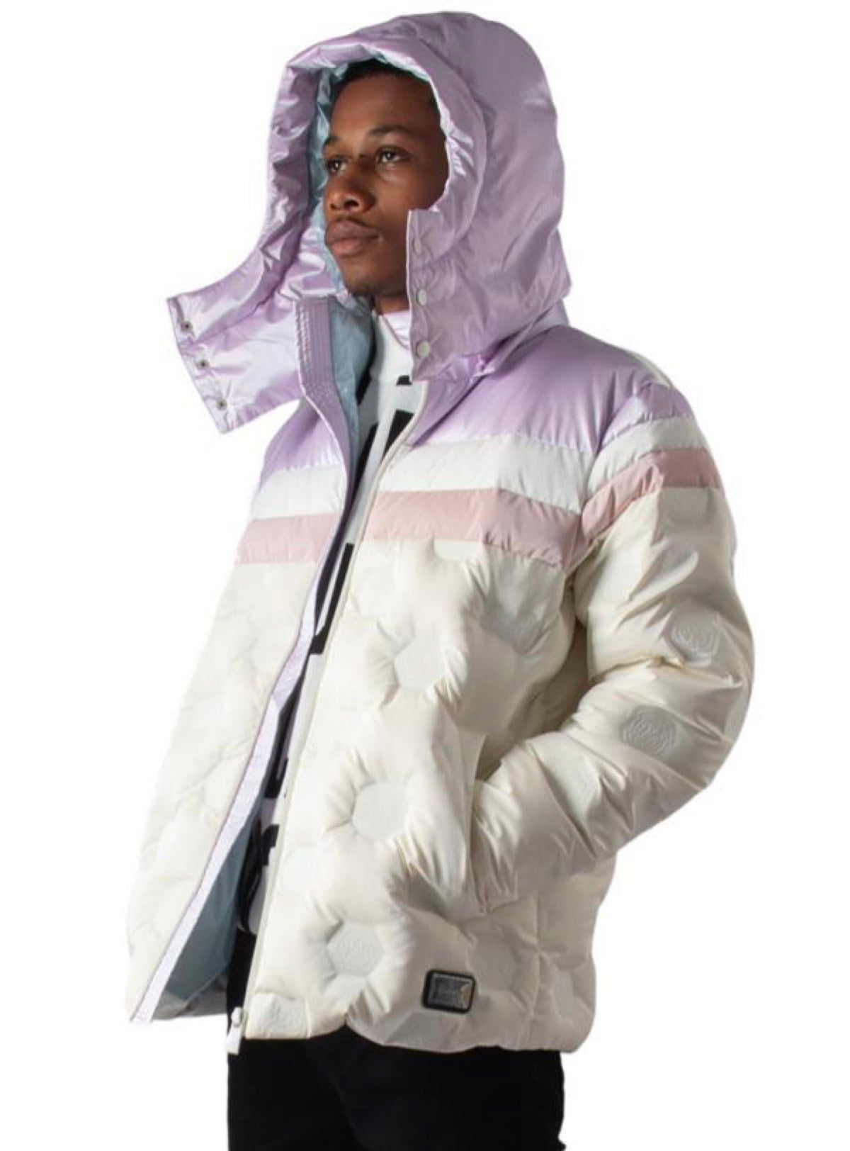 Majestik Jacket - Branded Puffer - Lavender Multi - JJ2223