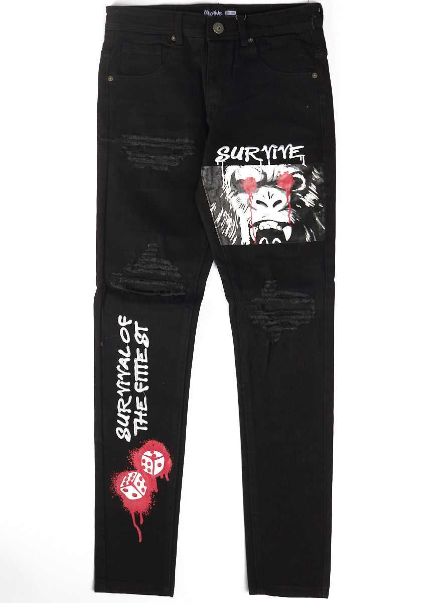 Motive Denim Jeans - Survive - Black - MT75