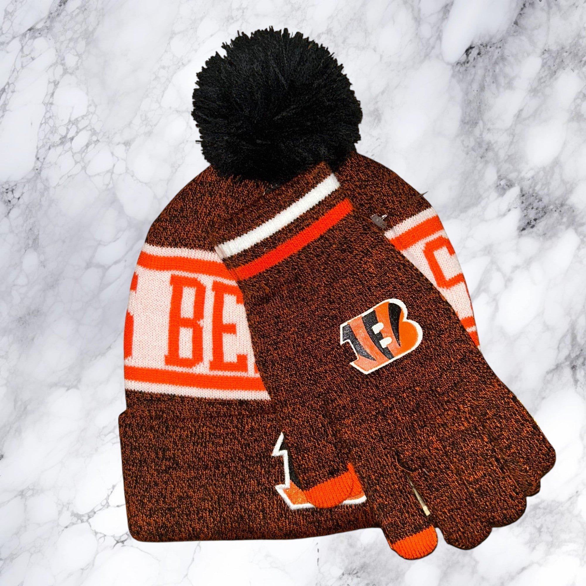 NFL Beanie - Bengals - Orange and Black - QQMI482F