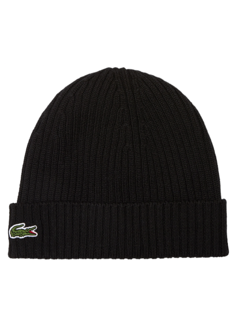 Lacoste Hat - Unisex Ribbed Wool Beanie - Black 031 - RB0001