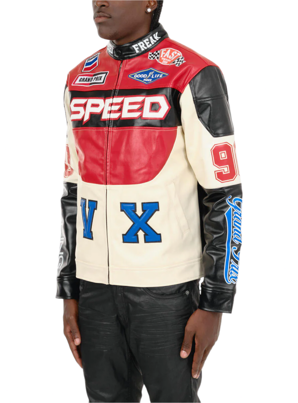 Copper Rivet Jacket - PU Racing - Black - 336505-BK-YYE6