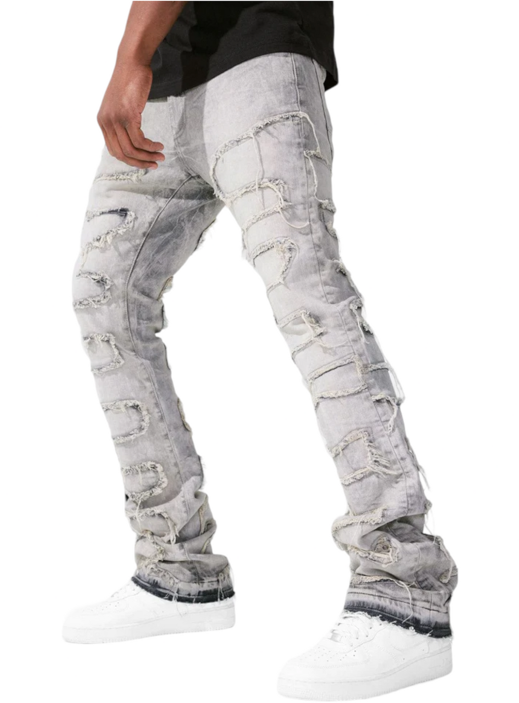 Jordan Craig Jeans - Python Stacked Denim - Bone White - JTF1130