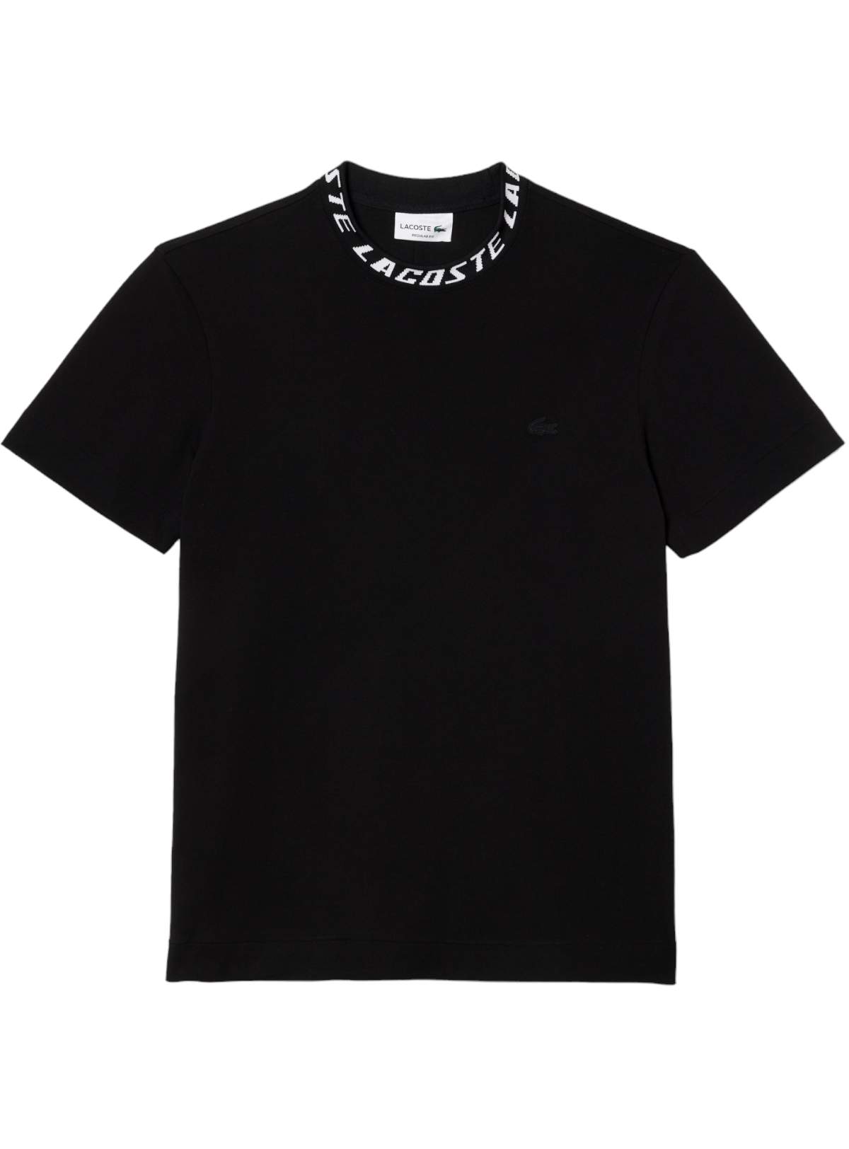 Lacoste T-Shirt - Regular Fit Branded Collar - Black - TH968751
