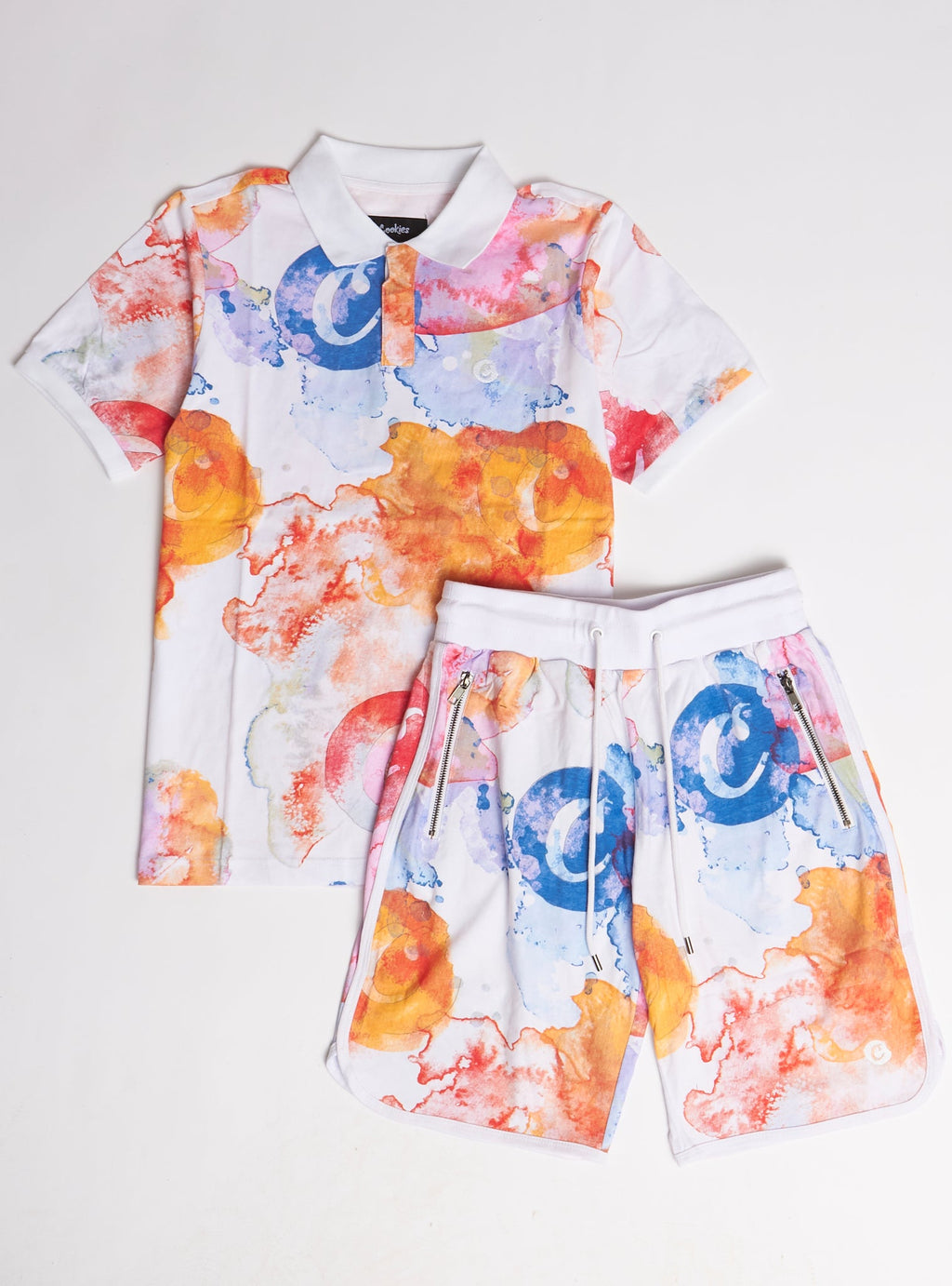 Cookies Short Set - Lanai Polo - White And Multi - 1558K6125
