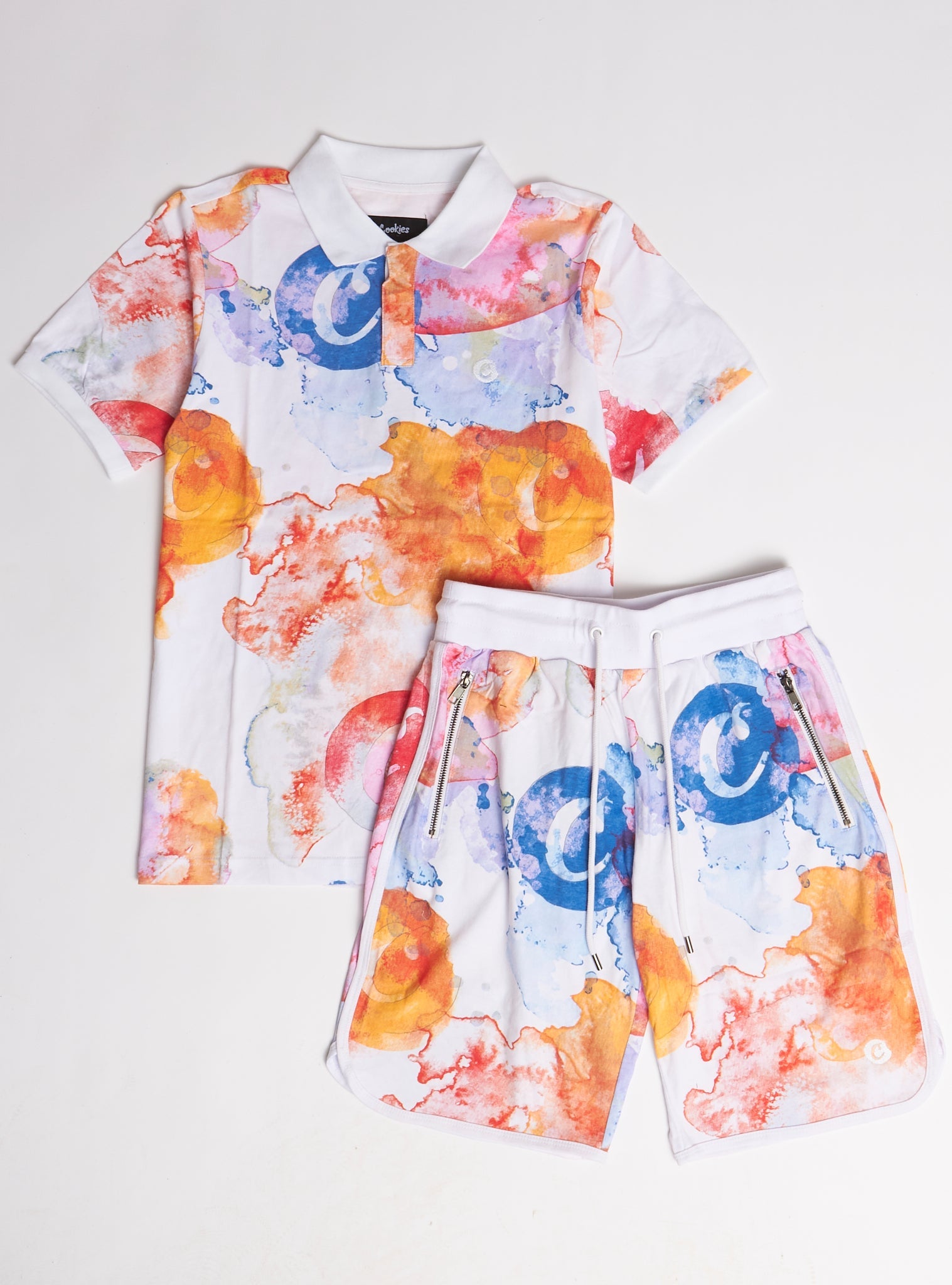 Cookies Short Set - Lanai Polo - White And Multi - 1558K6125