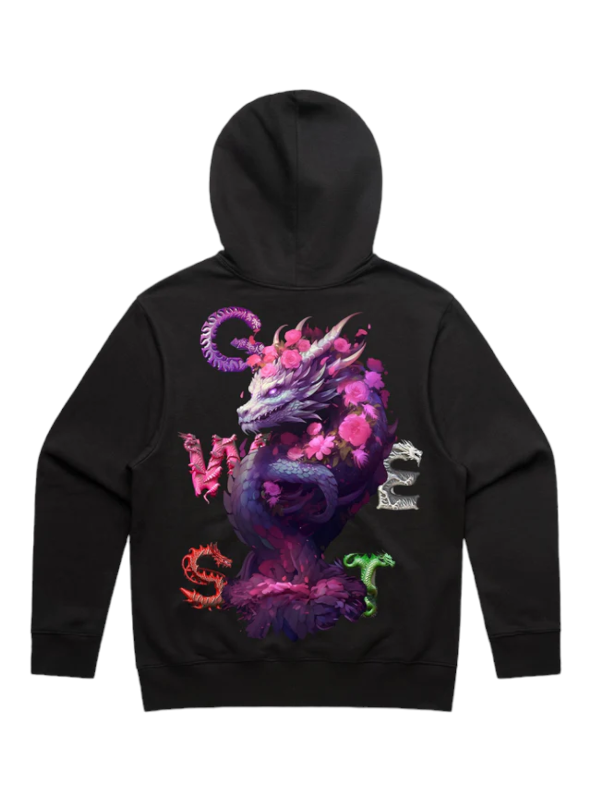 G West Hoodie - Purple Dragon - Black - GWPLHD5011