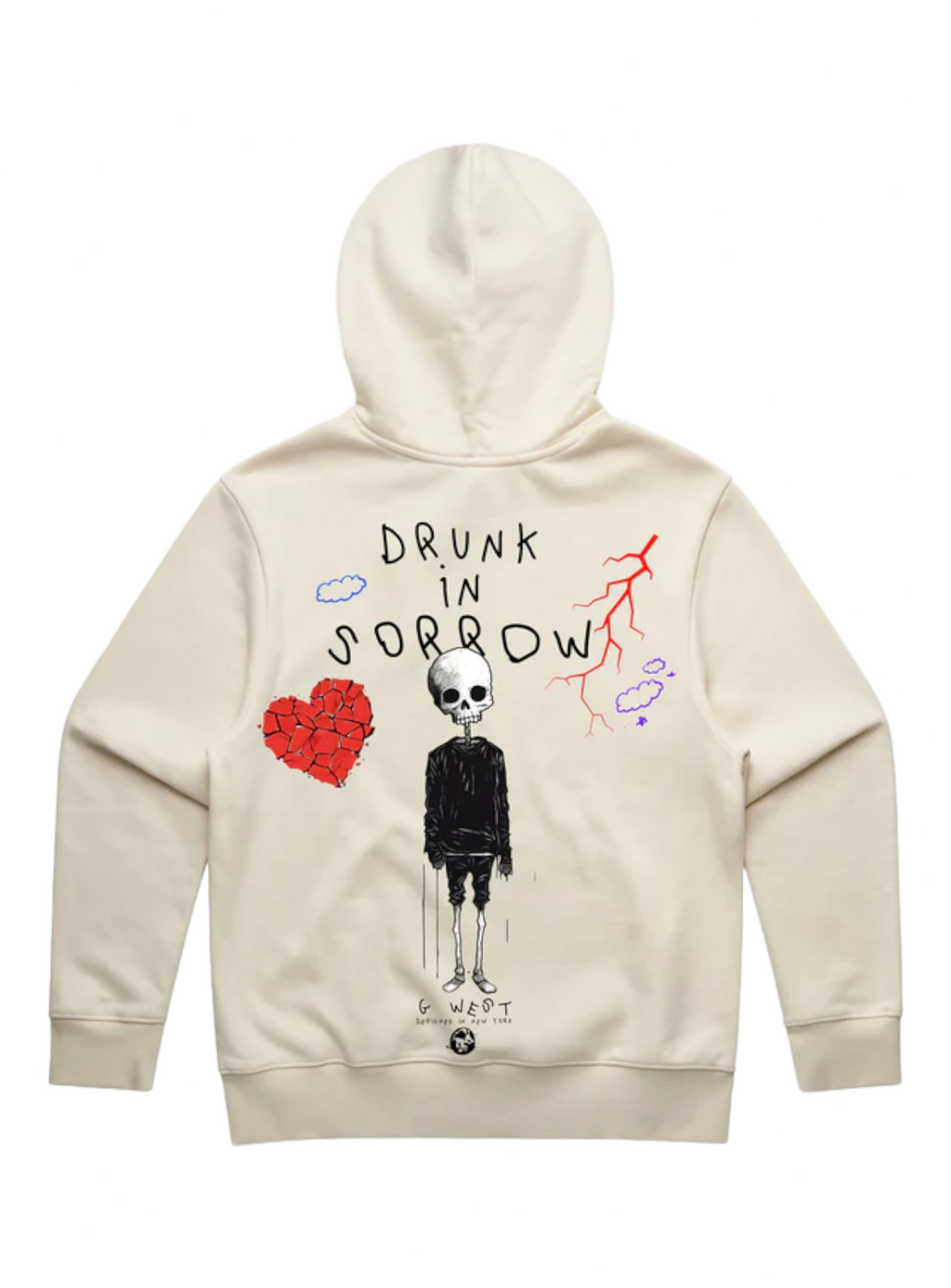 G West Hoodie - Drunk In Sorrow - Cloud Cream - GWPLHD5024