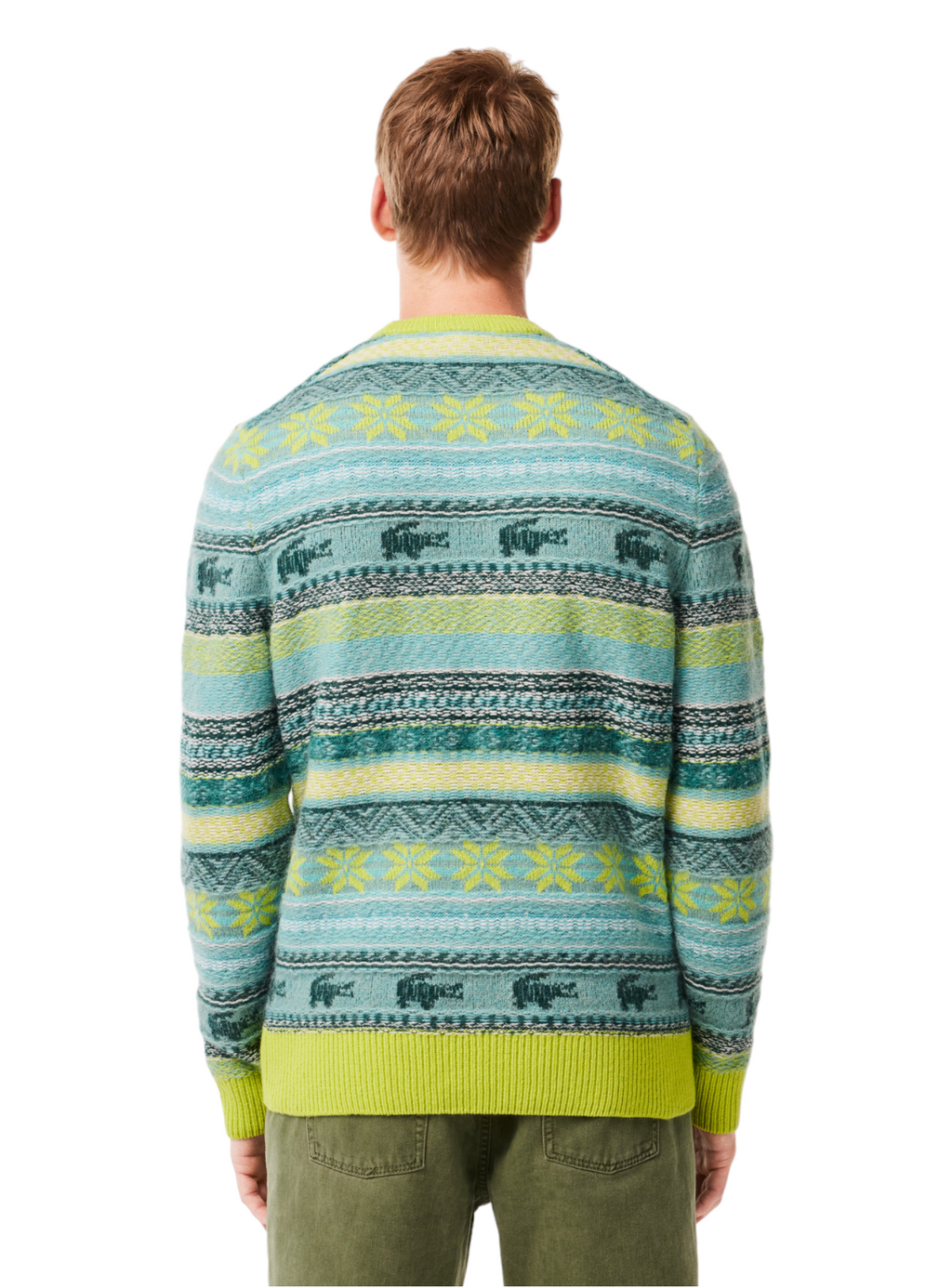 Lacoste Sweater - Unisex Fair Isle Alpaca and Wool Blend - Flash Yellow - AH5663