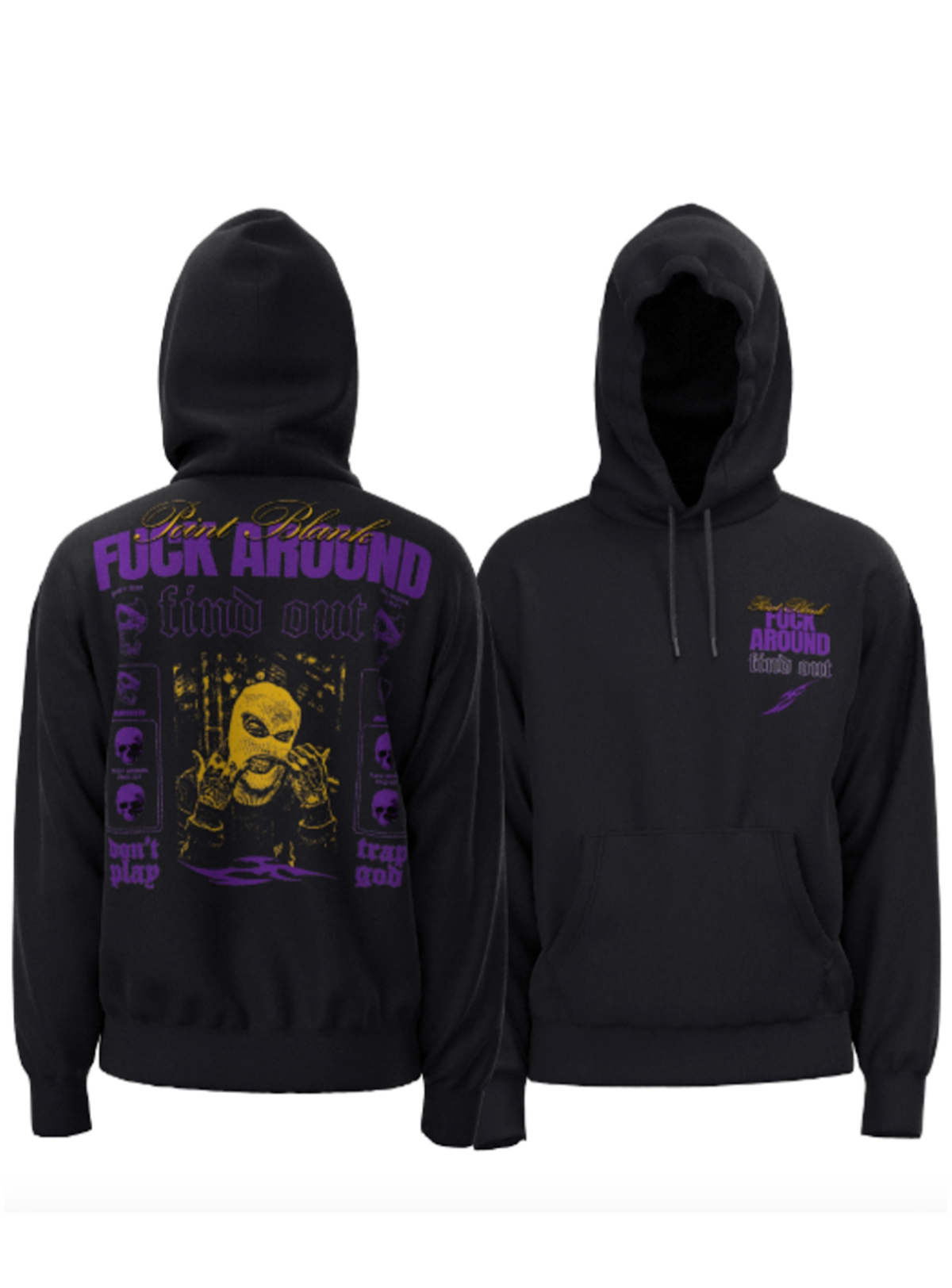 Point Blank Hoodie - FCK Around - Black - PBAU23JK