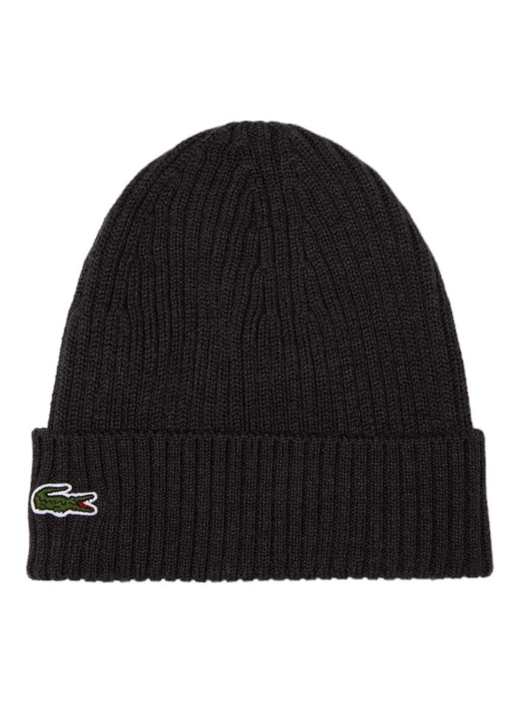 Lacoste Hat - Unisex Ribbed Wool Beanie - Gray  - RB0001