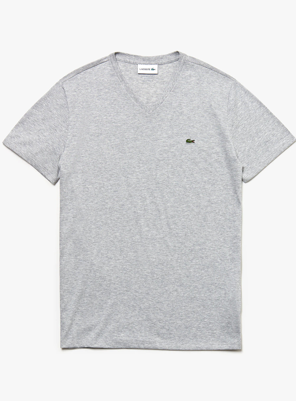Lacoste T-Shirt - V-Neck Pima Cotton Jersey - Grey-CCA - TH6710
