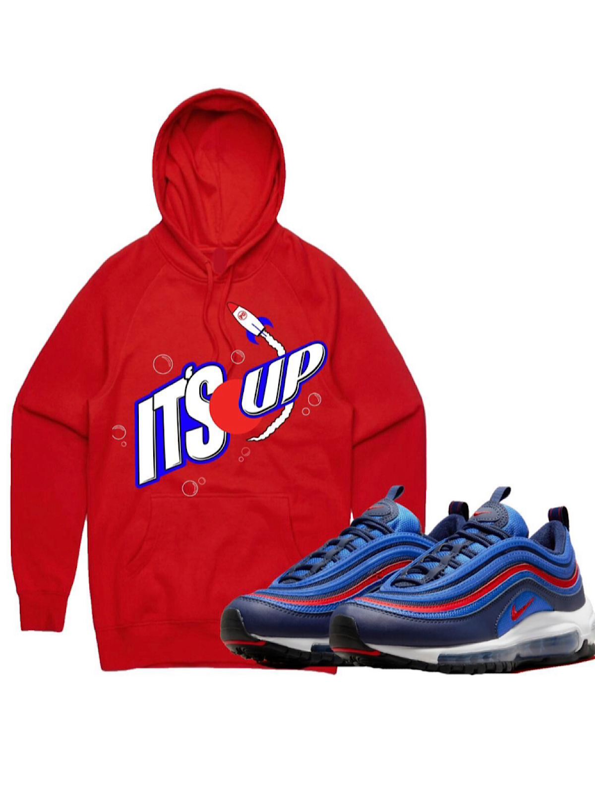 PG Apparel Hoodie - It's Up - Red and Blue