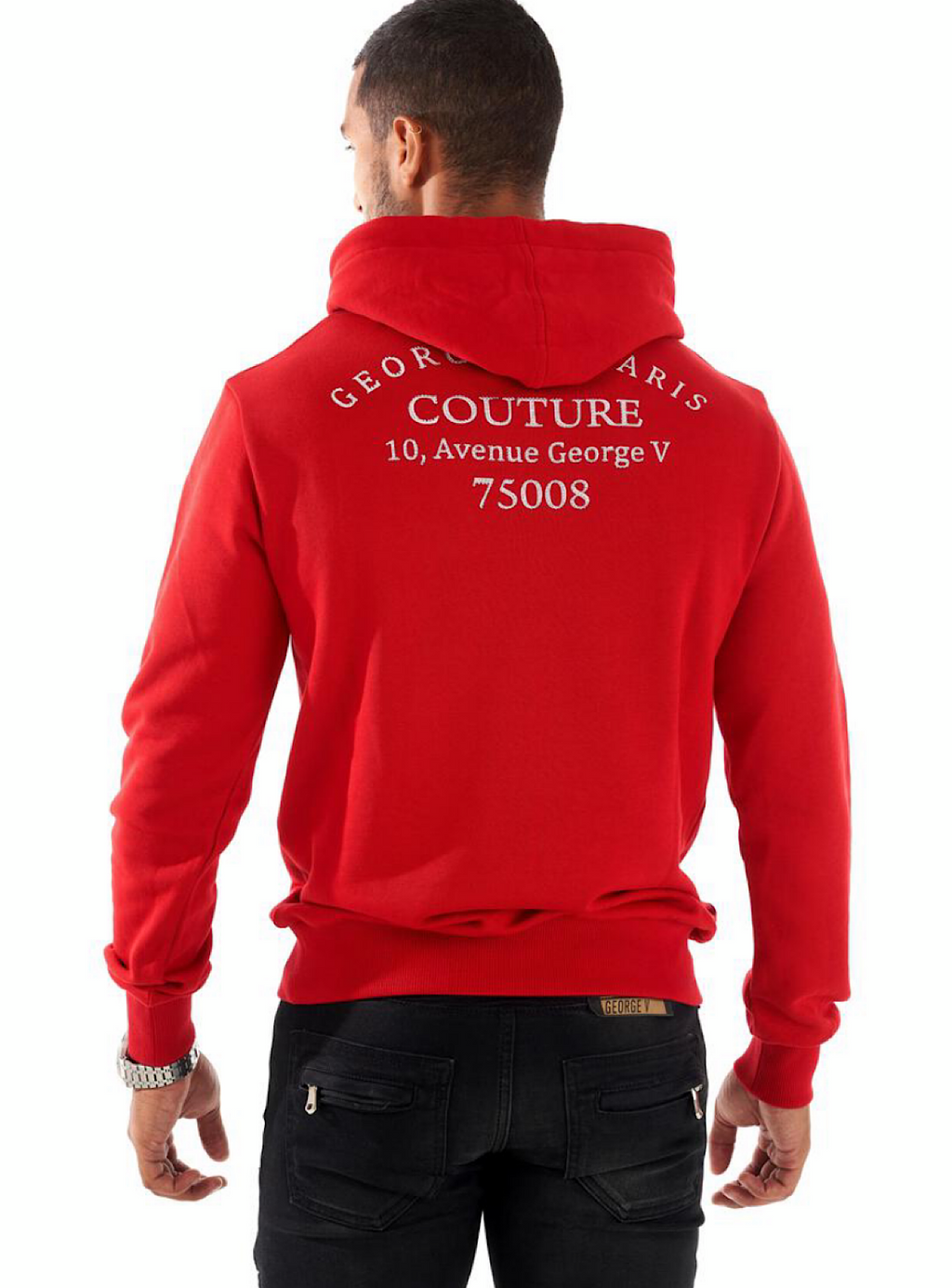 George V Hoodie - Chain Bear - Red - GV2313