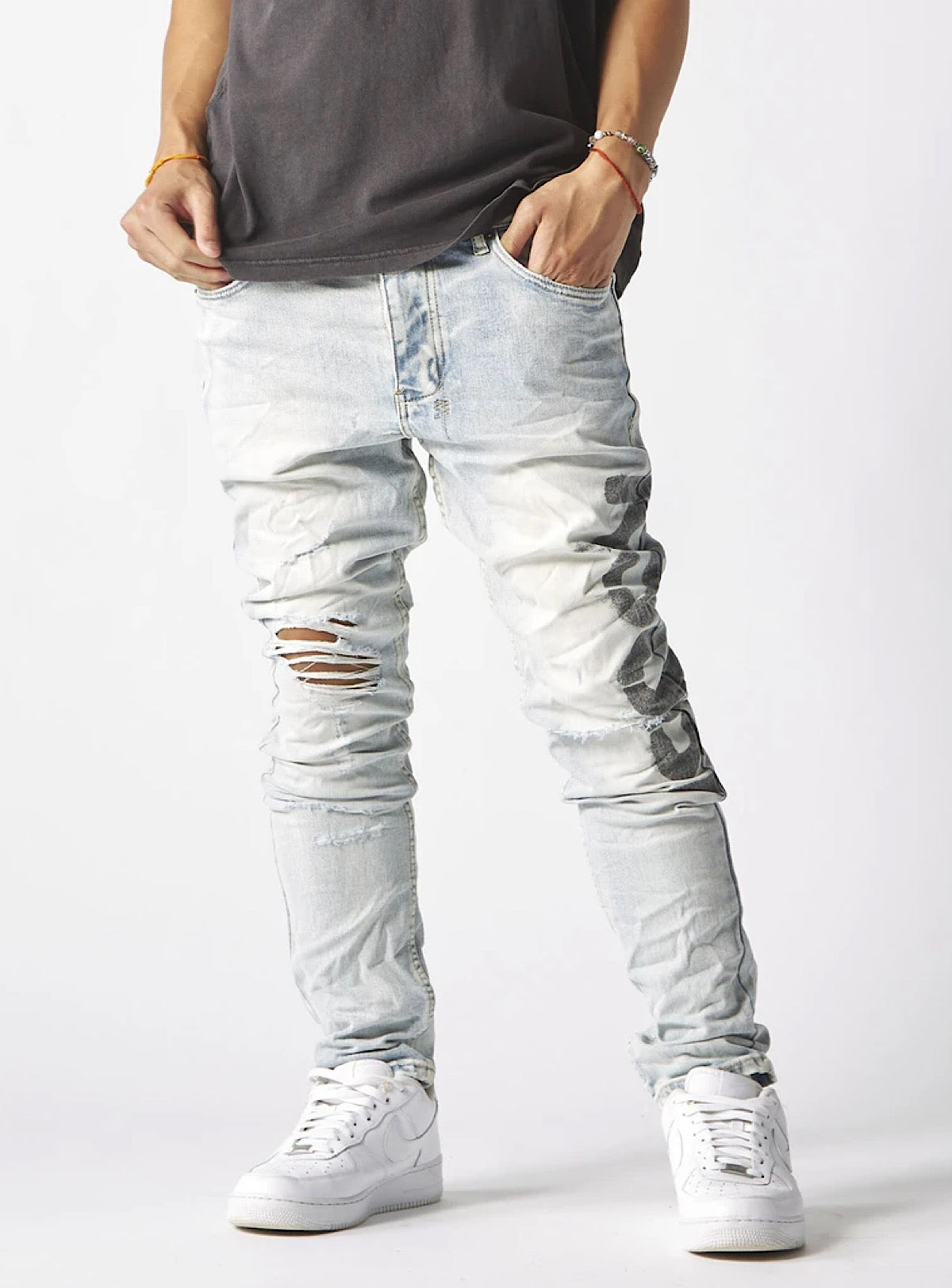 Ksubi Jeans - Chitch Phase Out Stencil - Blue - 5000006433