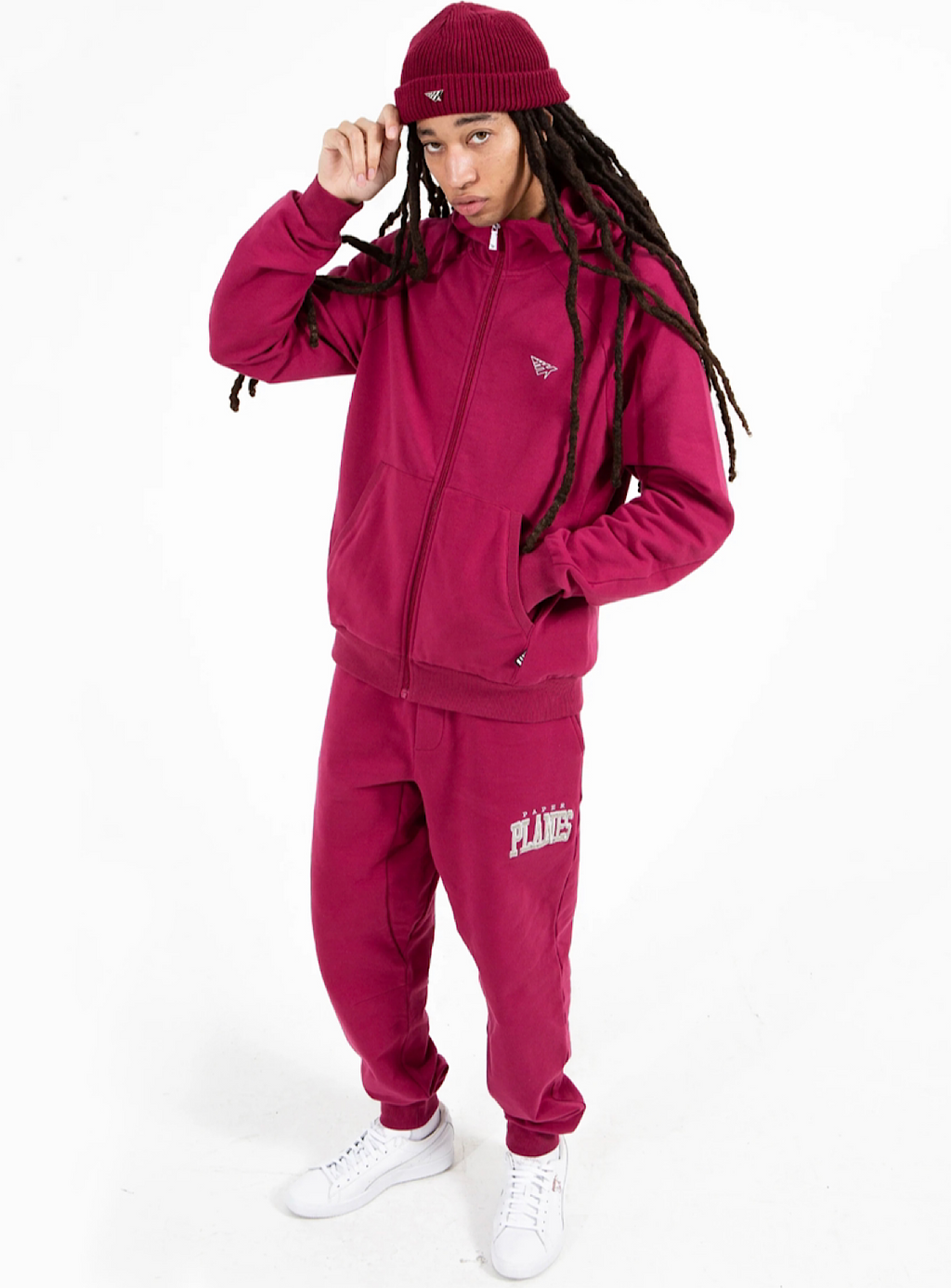 Paper Plane Sweatsuit - Fleece Zip - Carmin - 300084