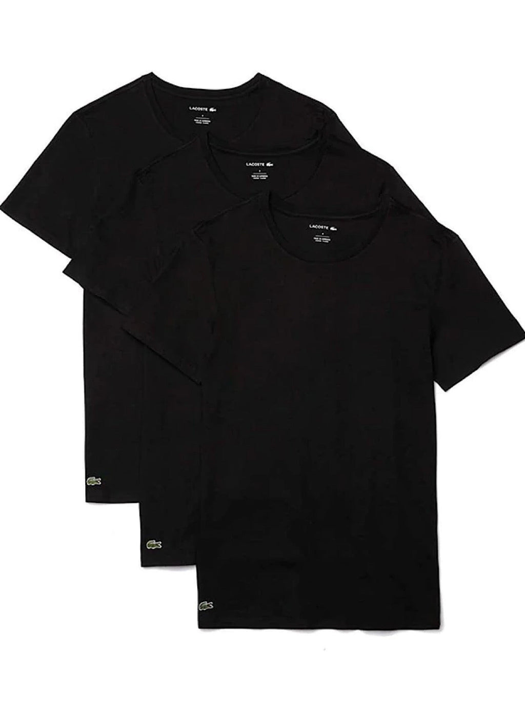 Lacoste T-Shirt - Crewneck Slim Fit 3-Pack - Black - TH3321