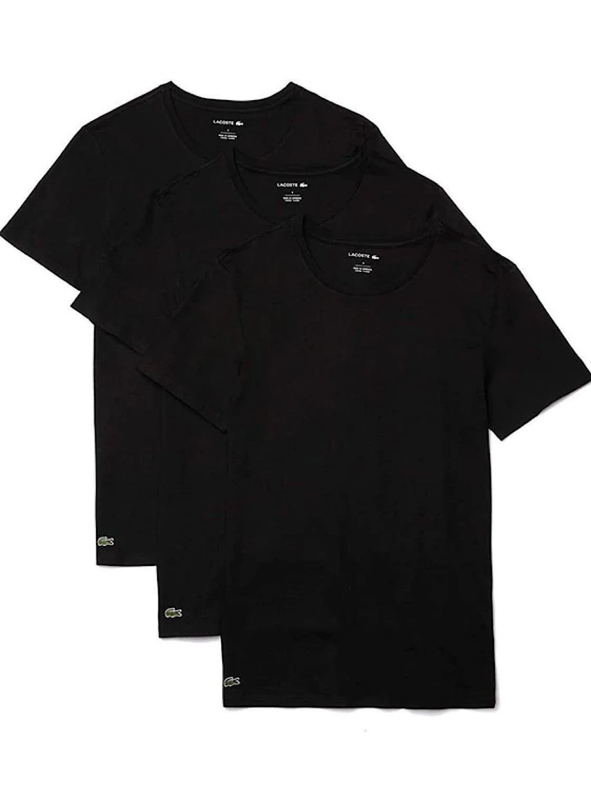 Lacoste T-Shirt - Crewneck Slim Fit 3-Pack - Black - TH3321