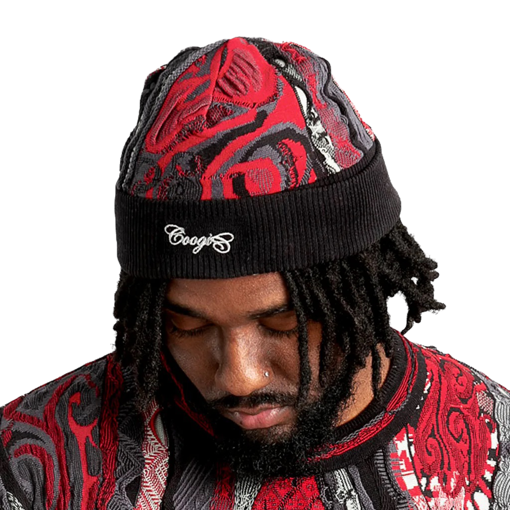 Coogi Beanie - Knit - Red And Black - C92104