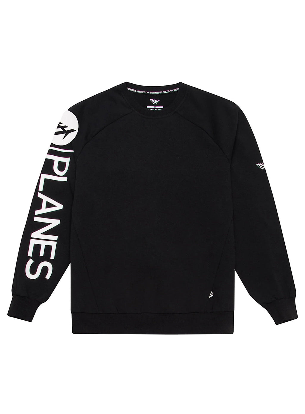 Paper Plane Sweater -Crew - Black - 100612
