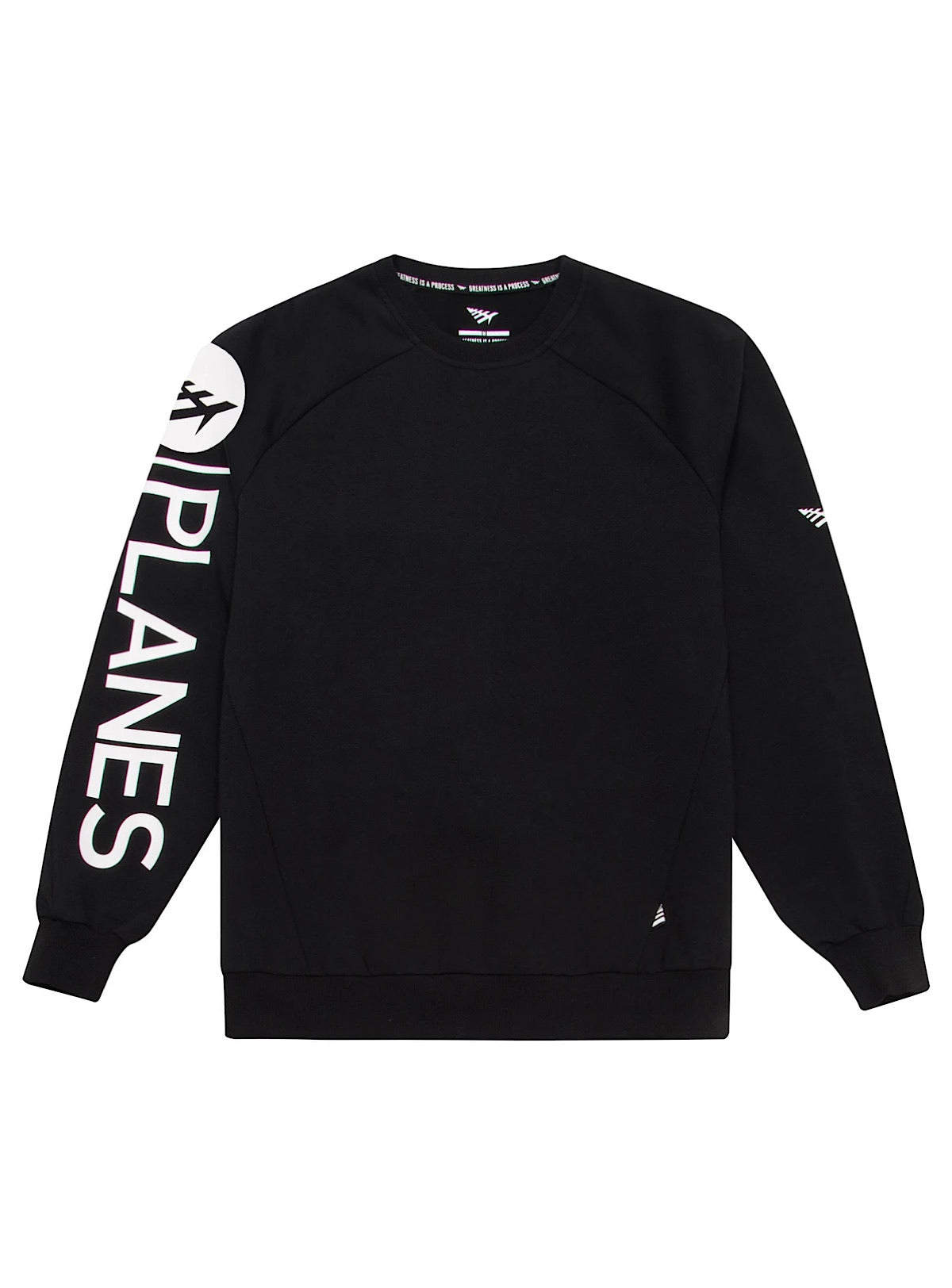 Paper Plane Sweater -Crew - Black - 100612