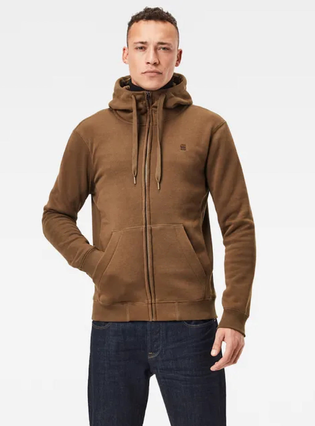 G-Star Hoodie - Premium Core Zip - Dark Olive - D16122